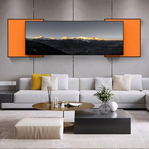 Black White Landscape Art Canvas Painting Mountain Top Scenery Posters and Prints Wall Pictures for Living Room Home Decoration