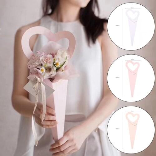 Creative Paperboard Wrapping Paper For Single Flower Packaging Gift Packing Boxes For Wedding Portable Gift Boxes Bouquet