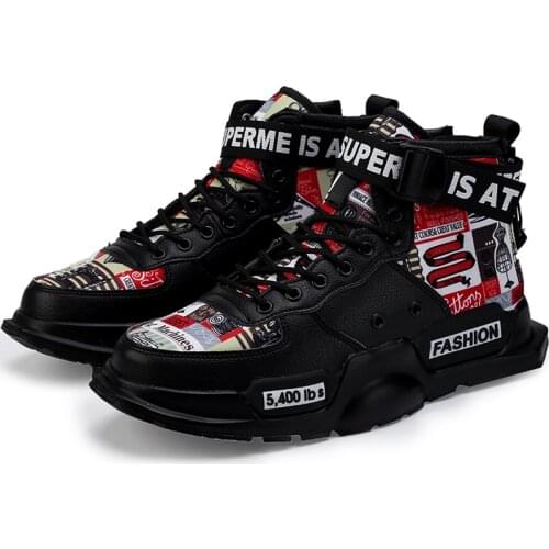 Brand Men Leather Casual Shoes Fashion Supersatr Sneakers Thick Sole Top Male Walking Shoes Outdoor Rubber Mens Boots Autumn Man