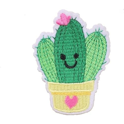 Cute Cactus Pineapple Feather Patches Sticker Plant Animals Badge Patches DIY Clothing Embroidery Decoration Accessories