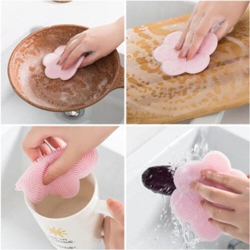 Multi-Purpose Dishwashing Silicone Cleaning Brush Household Cleaner Tools Kitchen Dishcloth Heat-Resistant Mat Dish Towel