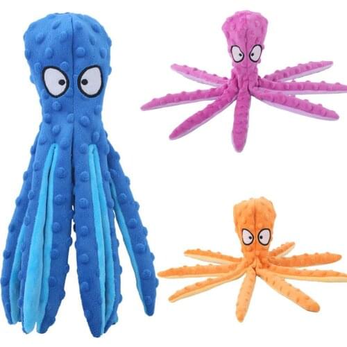 Stuffed Toys For Frenchbull Soft 8 Legs Octopus Middle Dogs Souning Paper Training Chew Toy Big Pet Make Sounds
