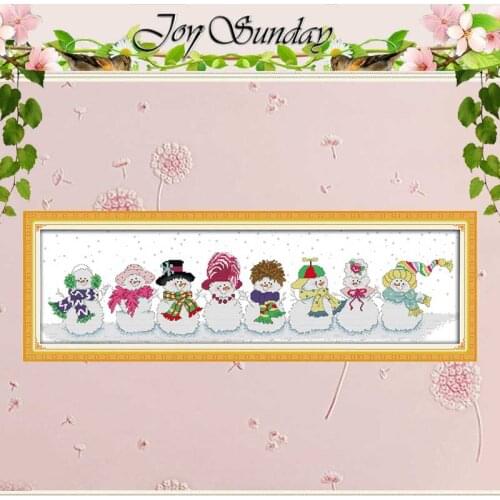 Snowman Patterns Counted Cross Stitch 11CT 14CT Cross Stitch Set Wholesale Cartoon Cross-stitch Kit Embroidery Needlework