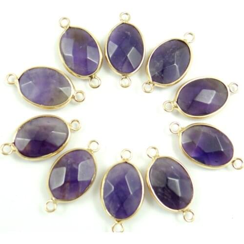 Natural stone Quartz crystal Turquoises tiger eye Bracelet Connector Pendant for diy Jewelry making necklace Accessories12pcs