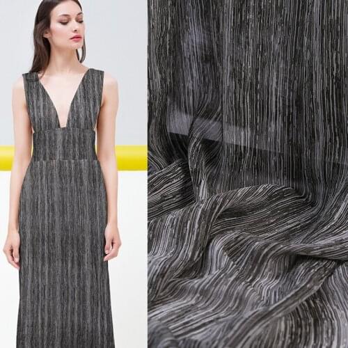 New Grass Dyed Silk Crepon Fabric Thin Transparent Silk Clothing Silk Scarf Fairy Skirt Hanfu Fabric