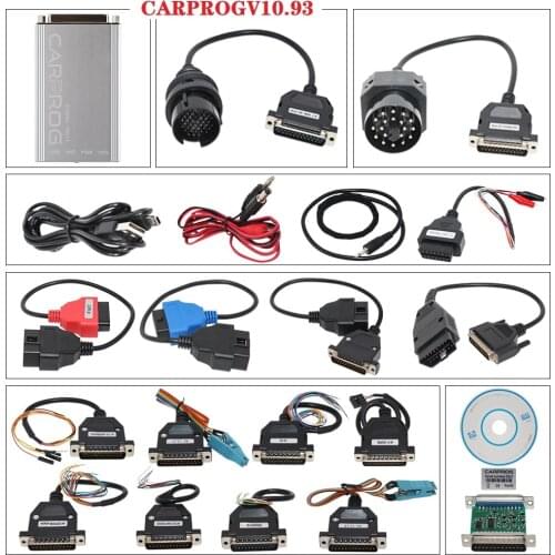 Online Carprog V10.93 with keygen ECU Chip Tunning Universal Repair Tool with All 21 Adapters Car Diagnostic Tool