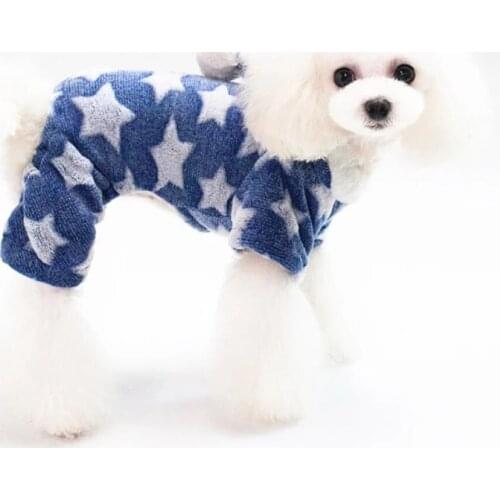 Pet Clothes Dog Hoodies Plush Pajamas Soft Comfortable Coral Fleece Cat Clothes Winter Warm Four Legged Jacket For Small Dogs