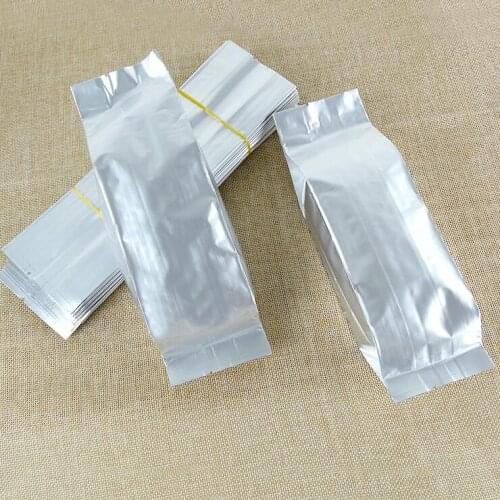 Pure aluminum food packaging bags 100pcs, Advanced Matte Silver metal material heat sealed bag/pouch for food packaging