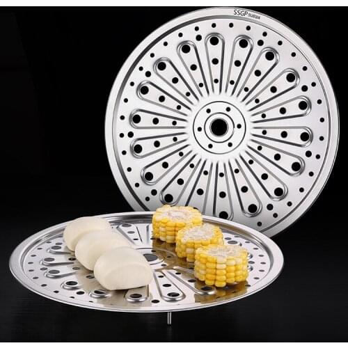 Steamed slices round 304 stainless steel household steam buns food steamer 26-32cm