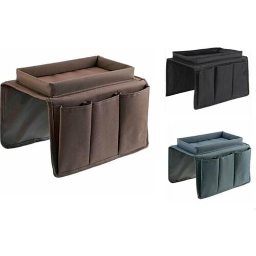 Sofa Armrest Organizer with 4 Pockets&Cup Holder for TV Remote Control