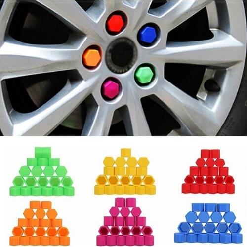 20 Pcs 19mm Silicone Car Wheel Nut Screw Cover Car Rims Exterior Bolt Caps