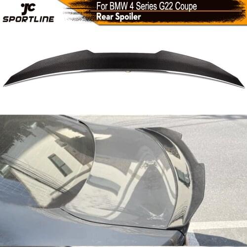Rear Trunk Spoiler Wing Lip for BMW 4 New Series G22 Coupe 2021 Carbon Fiber Rear Trunk Boot Lip Wing Spoiler Lid Tail