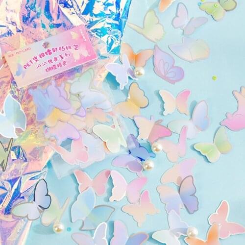 46~72PCS/Pack Shinning World Decorative Laser Sticker For Scrapbooking Cell Cover Diary Student Stationery Cups Album Gift