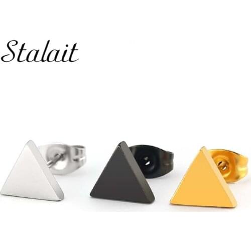 Japan and South Korea Simple and Exquisite Triangle Geometric Earrings Titanium Steel Stainless Steel Hypoallergenic Earrings