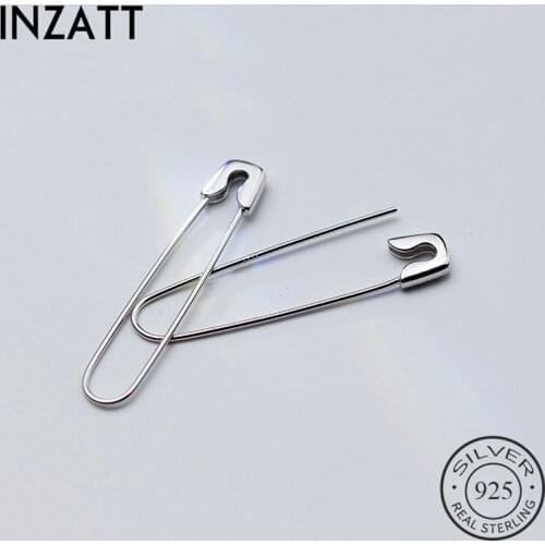 INZATT Real 925 Sterling Silver Minimalist Hoop Earrings For Fashion Woman Earrings hiphop Fine Jewelry Accessories Gift