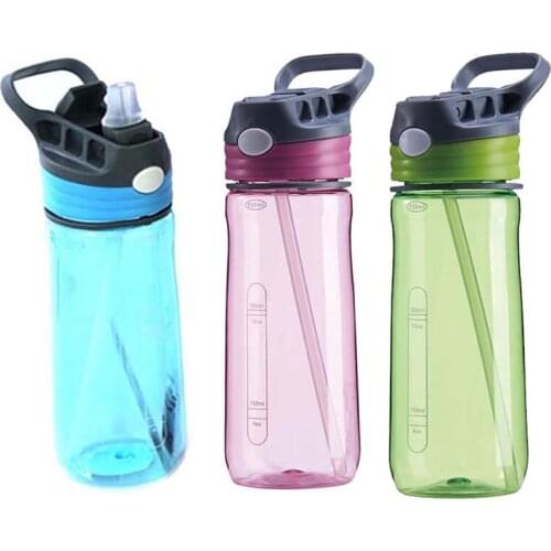 1 PC Water Bottle with Straw Sports Bottles Eco-friendly with Lid Hiking Camping Plastic BPA Free