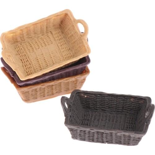 1Pcs Mini 1/12 Cute Dollhouse Miniature Resin Food Storage Basket Model Accessories Toys