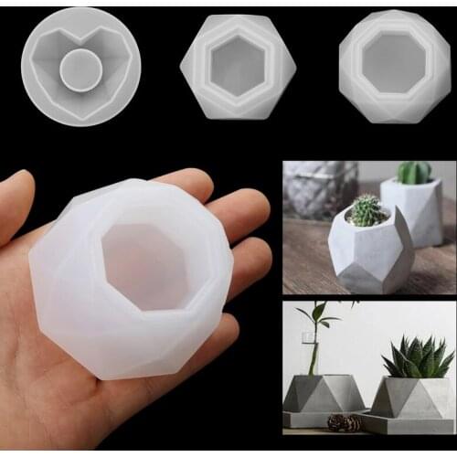 3D Durable Silicone Flowerpot Mold DIY Succulent Flowerpot Making Mold Manual Clay Craft Cement Silicone Concrete Bottle Mould