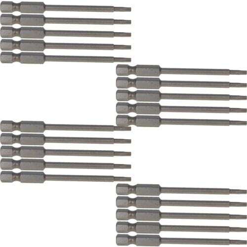 Utoolmart 5/20pcs Hot 1/4" Hexagonal Shank Bits S2 Steel 50/75/100mm Length T30/T25/T15/T20/T10 Magnetic Screwdriver Bits Tools