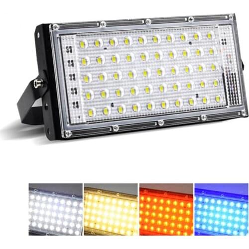 5 Color Led Floodlight 50W Waterproof IP65 Outdoor LED Reflector Light Garden Lamp AC 220V Spotlight Street RGBCW Lighting