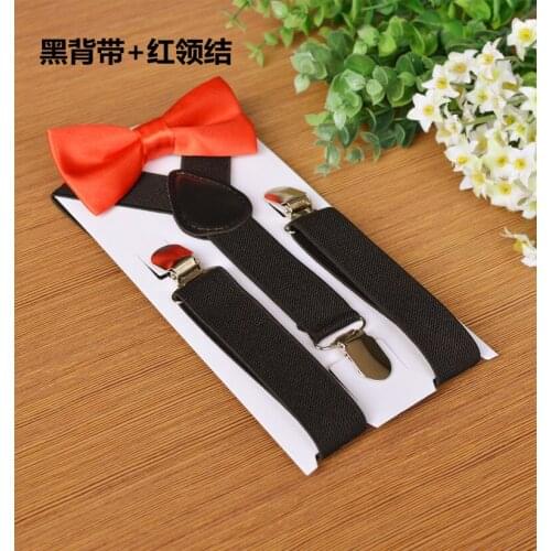80sets/lot childrens candy color Suspenders and bowtie sets