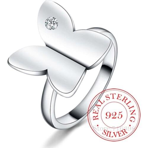 925 Sterling Silver Rings for Women Men Female Butterfly Cz Crystal Infinity Ring Bague Argent 925 Anillos Mujer/fajfaz