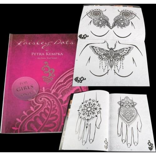 Tattoo Book Album Pattern Henna Flower Butterfly Paint Supply Tattoo Accessories Body Art In Europe America Atlas Manuscript