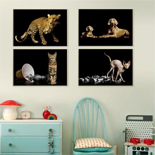 LZAIQIZG Full Square/Round Diamond Painting Black And White Dog Cat Diamond Embroidery Animal Picture Of Rhinestone Home Decor