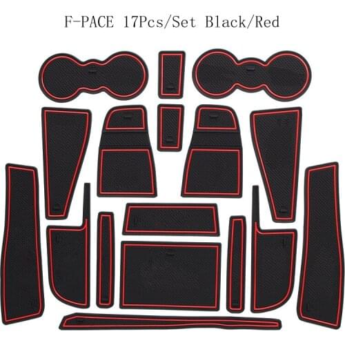 Auto Interior Luminous Stickers Modified Armrest Storage Box Mat Car Door Groove Gate Slot Anti-silp Mats For Jaguar F-PACE XEL