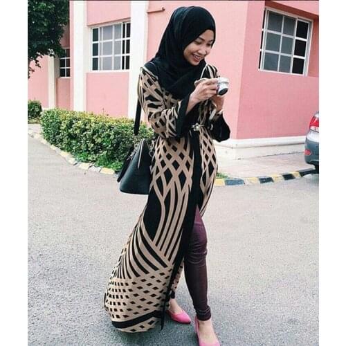 Free Shipping 2019 summer new Muslims Ladies blue kaftan long dress cardigan Hui Malay nation Clothes #8141