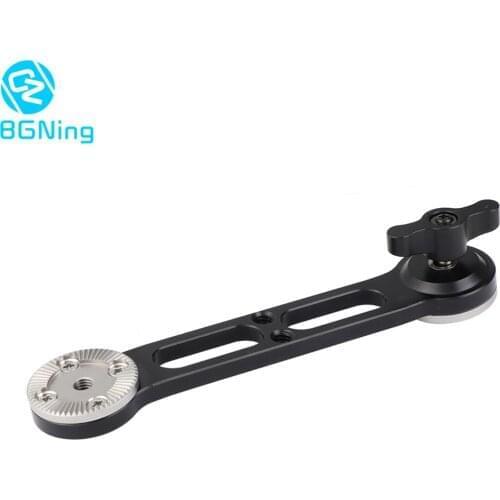 BGNing 1PC CNC Nato Rail Rosette Extension Arm 1/4" -20 Screw Mount with M6 Black Thumbscrew SLR DSLR Camera Photography