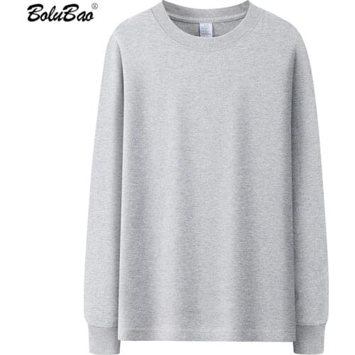 BOLUBAO Fashion Brand Men Long Sleeve T Shirts Autumn New Men Cotton Base Tee Shirt Solid Color O-Neck Casual T-Shirt Male