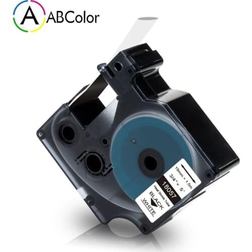 For DYMO Rhino IND Heat Shrink Tape 19mm 18057 Industrial Tape Black on White Labels For DYMO Rhino 4200 5200 5000 6000 Printer