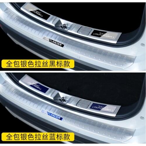 For Mitsubishi Outlander 2016 2017 to 2019 Car styling Stainless Steel Inner Rear Bumper Protector Sill Trunk Tread Plate Trim
