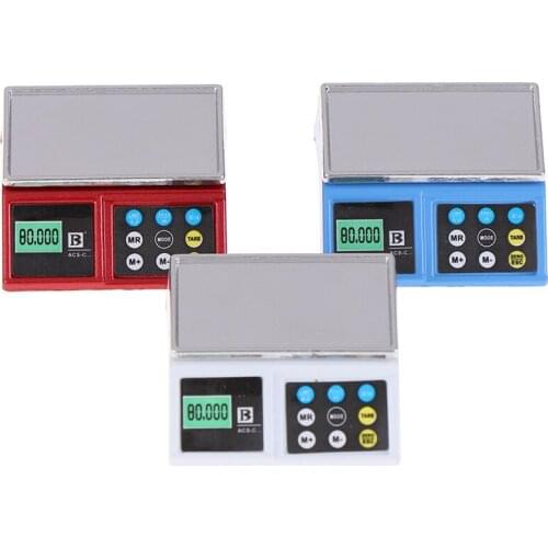 1:12 Scale Electronic Scale Play Doll House Supermarket Miniature Furniture Dollhouse Accessories Decor Toys 3 Colors