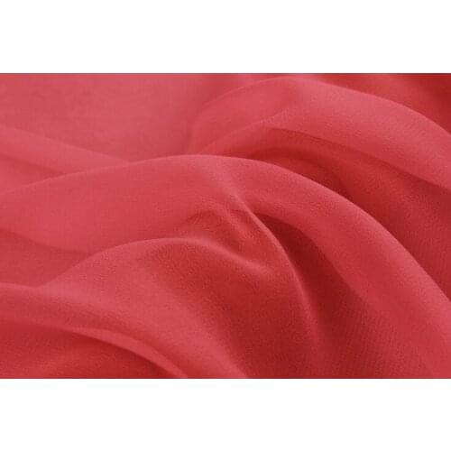 Howmay 100% pure silk fabric georgette 8m/m 138cm 54" red color 119# lightweight soft tulle for dress or scarf