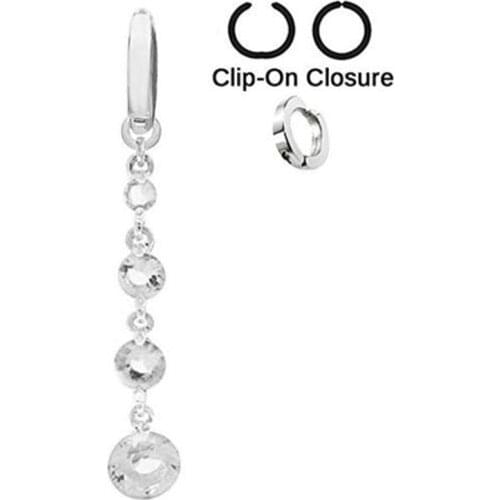 Crystal tassel fake Belly Button Rings 316l Surgical Steel Body Jewelry Belly Piercing Rings Sexy Fake Navel Piercing Ombligo