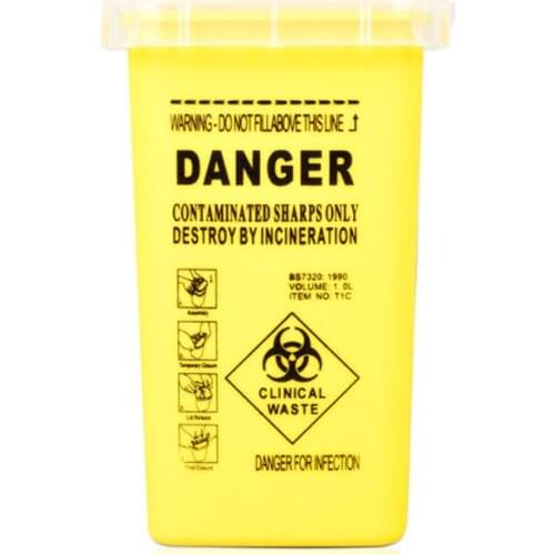 Tattoo Medical Hard Plastic Sharps Needle Tip Container Discard Storage Container Disposable Sharps Waste Box Mini Trash Can