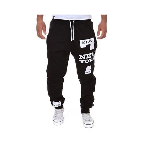 Korean casual pants letter printing design fashion pants