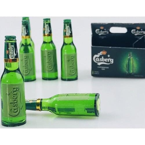 Mini 6 Bottles 1/6 Scale Dollhouse Miniature Beer Drinks with box Pretend Play Doll Food for BJD Pullip, Barbies, Blyth Doll Toy