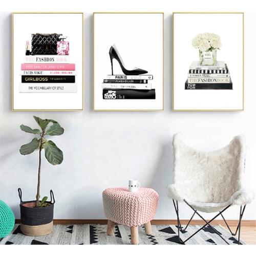 Fashion Magazine Illustration Poster Feminist Print Watercolor High Heels Art Canvas Painting Vogue Pictures Vanity Wall Decor