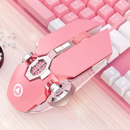 Silent Wired Gaming Pink Mouse Girl 3200DPI LED Backlit USB Optical Ergonomic Mouse Gamer Computer Mouse For PC Laptop Girl Mice