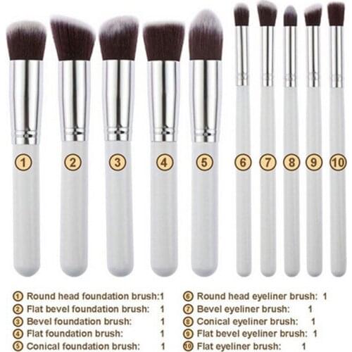 10pcs Set Make Up Blush Brushes Kit Cosmetic Foundation Eyeshadow Brush