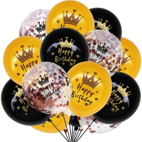 15pcs 18/30/40/50/60th Happy Birthday Balloon Set Rose Gold Confetti Balloon For Wedding Anniversary Adult Birthday Party Decor