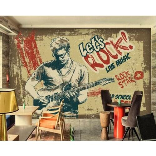 3d wallpaper custom mural non-woven 3d room wallpaper Retro nostalgia rock music murals paintings photo 3d wall murals wallpaper