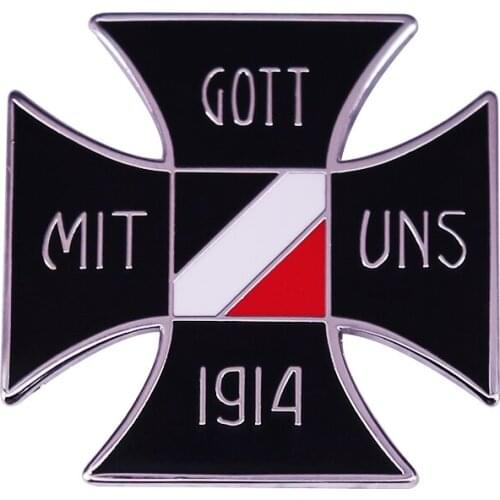 Germany WW1 Iron Cross Gott Mit Uns 1914 Patriotic Badge Empire Colors Great War Rare Military Jewelry
