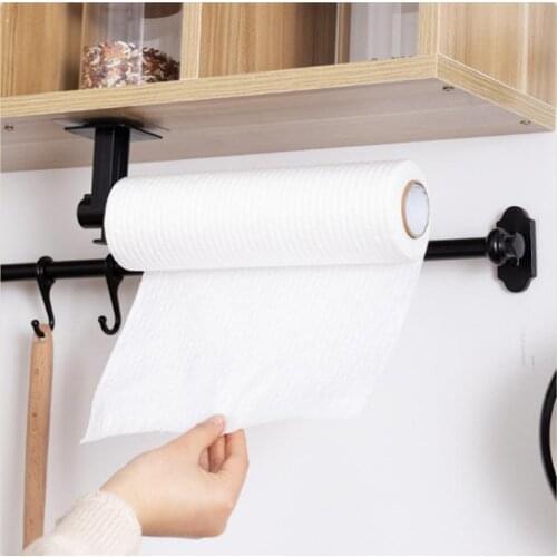 New Multi-function Kitchen Paper Roll Holder Towel Hanger Rack Bar Cabinet Rag Hanging Self-adhesive Shelf Toilet Paper Holder