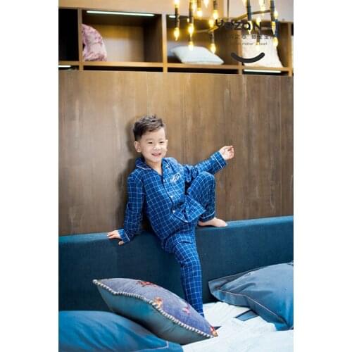 Yazan Pajamas Spring Autumn Long Sleeve Childrens Sleepwear Cotton yarn Pajamas Suit Boys Pyjamas Sets for Kids Tracksuit set