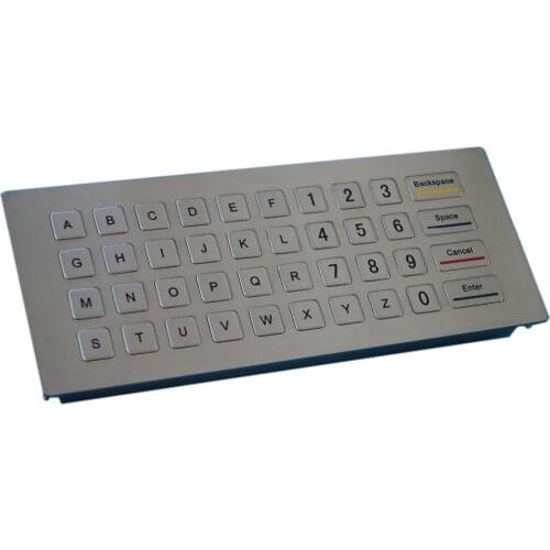 Custom 40 keys IP65 fully sealed USB/PS2/RS232 interface metal desktop keypad/keyboard with numbers,letters, function keys