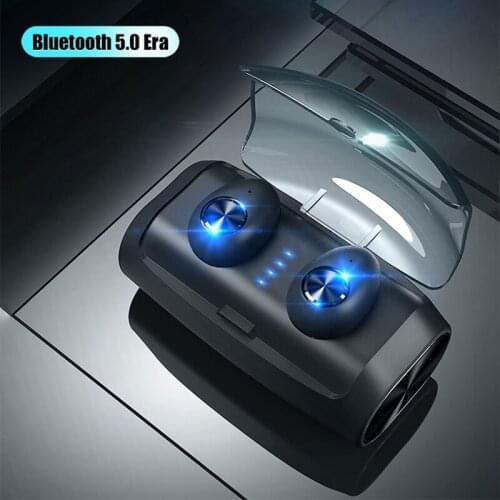 V6 TWS Bluetooth 5.0 headset wireless sports headset hands-free control noise canceling earbuds stereo headset with charging B